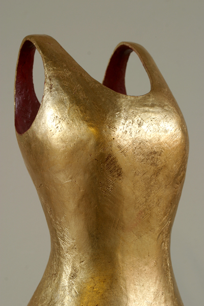 Dress, Gold with Red Insert